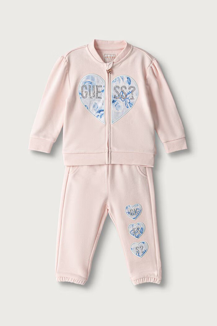 Guess спортен комплект анцуг за бебе от памук розов A6BG13 K5981