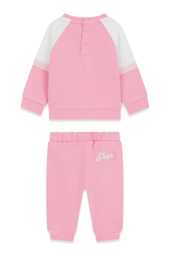 Guess спортен комплект анцуг за деца от памук розов A6YG05 K3902