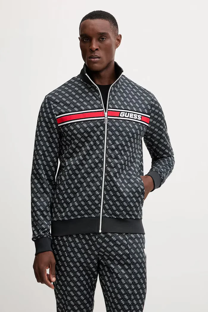 Guess Суичър KORBIN мъжки в черно с десен Z2BQ06 K7122