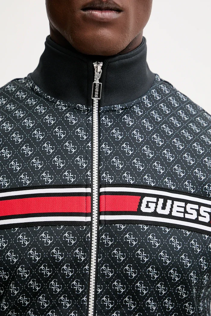 Guess Суичър KORBIN мъжки в черно с десен Z2BQ06 K7122