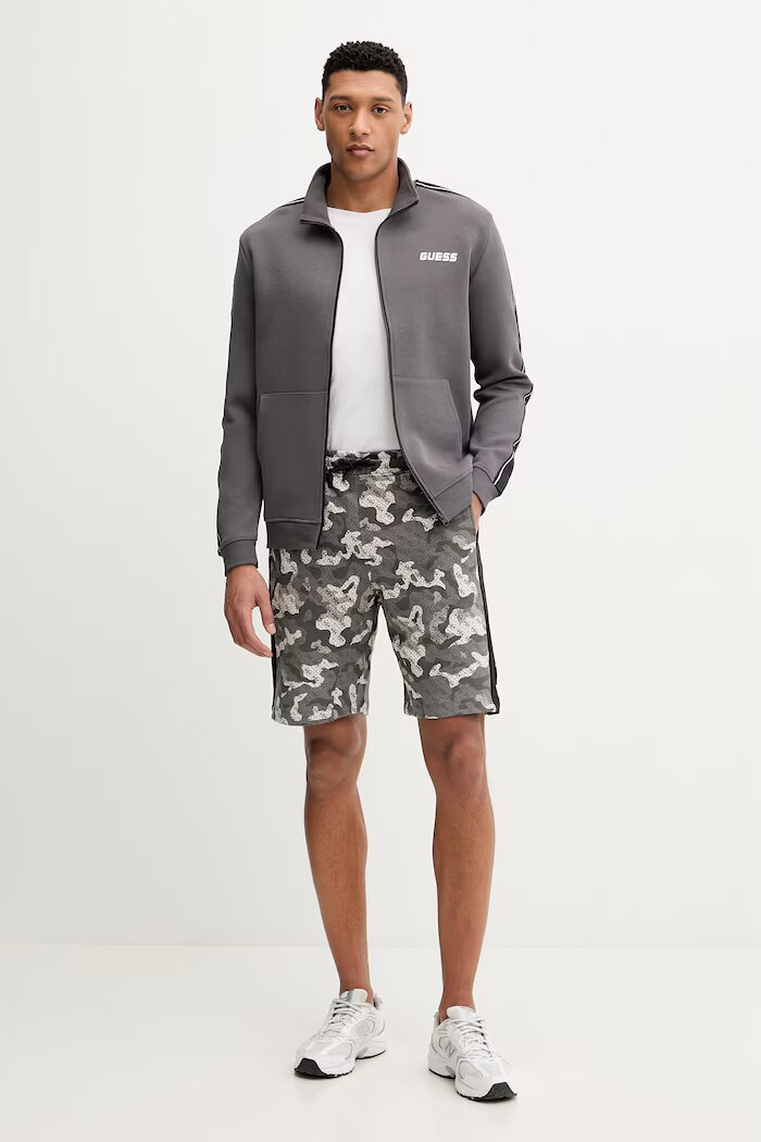 Guess суичър с цип мъжки с памук MICKEY сив Z2YQ10 KB3P2