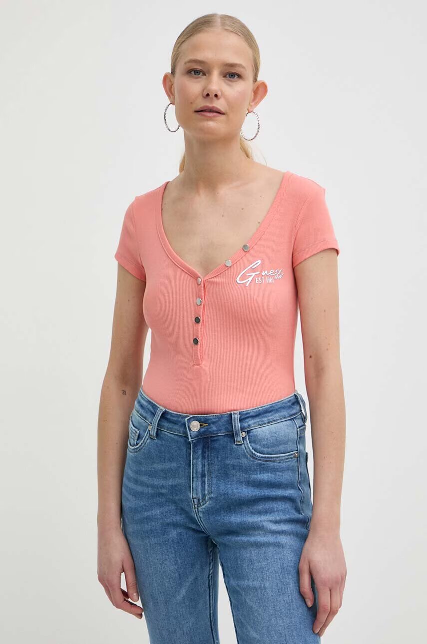 Guess Тениска HENLEY OLYMPIA