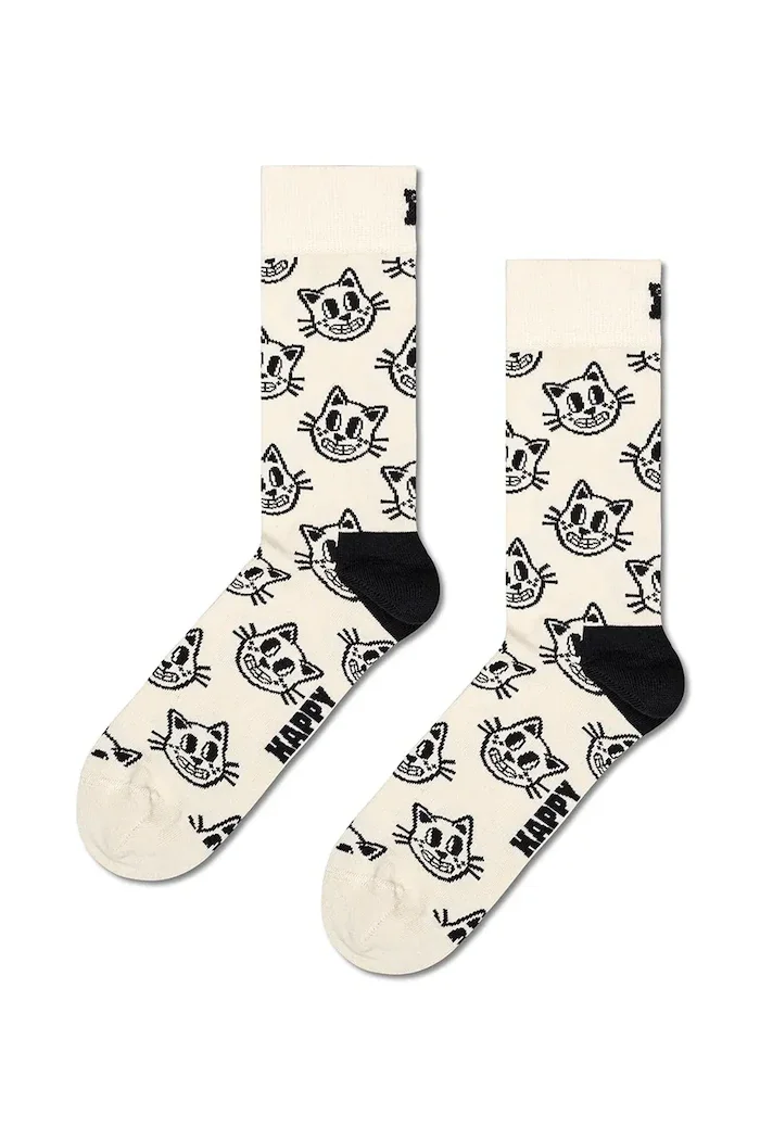 Happy Socks чорапи с памук бежови P002737