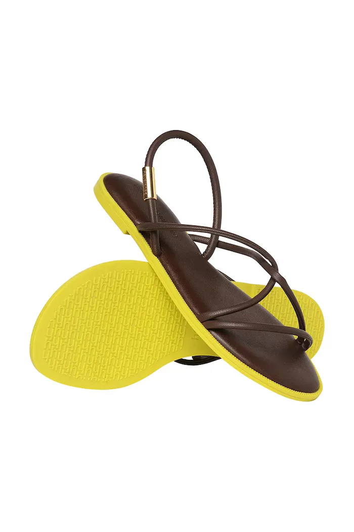 Havaianas сандали с равна подметка дамски UNA MANGA кафяви 4149609.0727