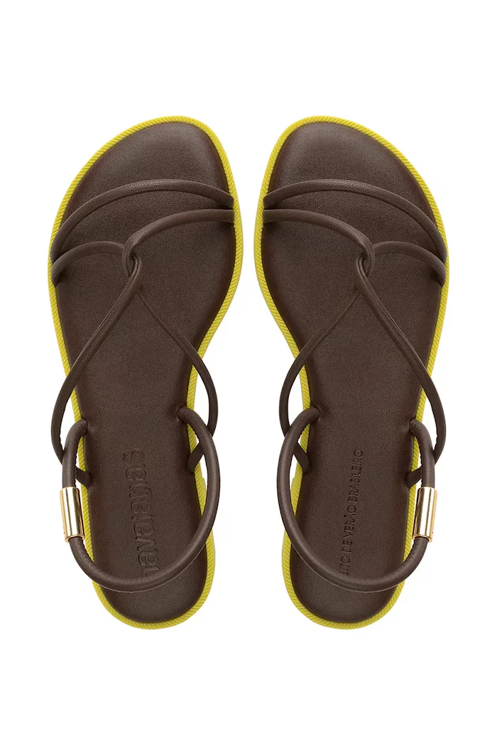 Havaianas сандали с равна подметка дамски UNA MANGA кафяви 4149609.0727