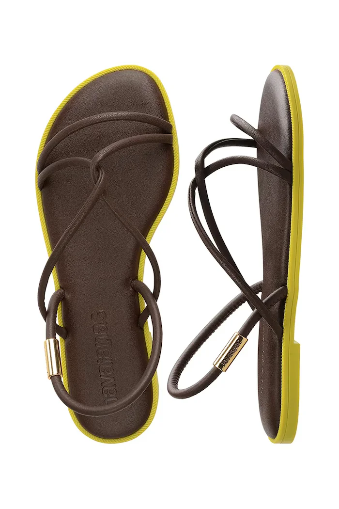 Havaianas сандали с равна подметка дамски UNA MANGA кафяви 4149609.0727