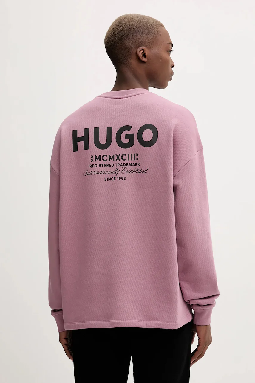 HUGO Blue Памучен суичър Naviu