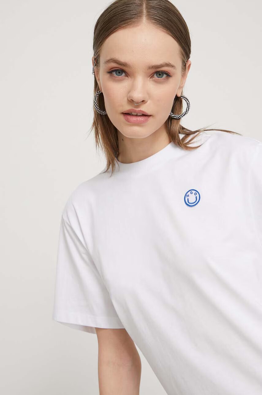 HUGO Blue Памучна тениска Vintage Tee_B_1