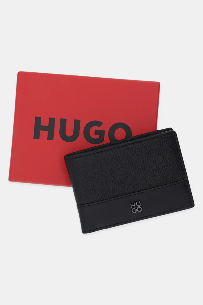 HUGO Кожен портфейл Quantic_6cc мъжки в черно 50548763