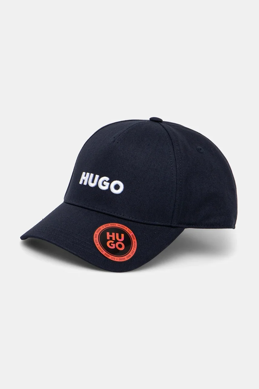 HUGO Памучна шапка с козирка Jude