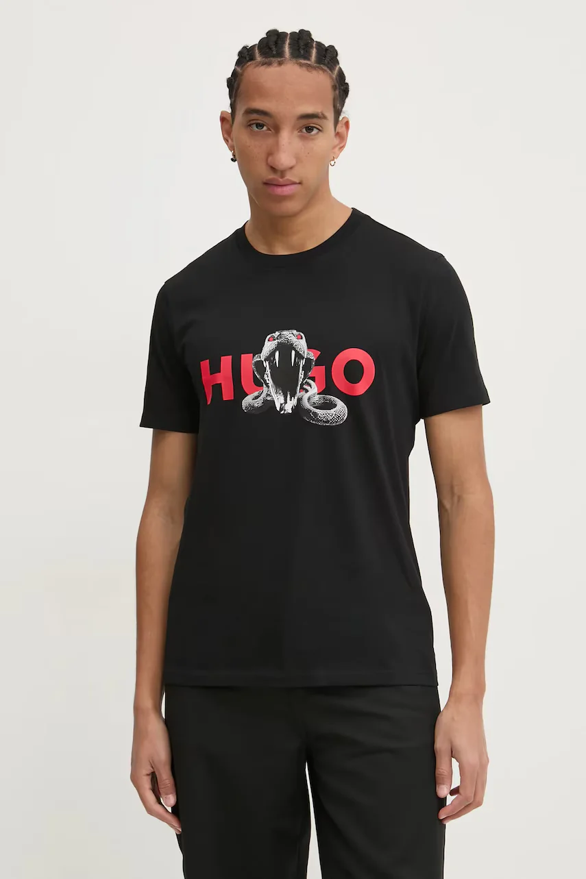 HUGO Памучна тениска Deyladec