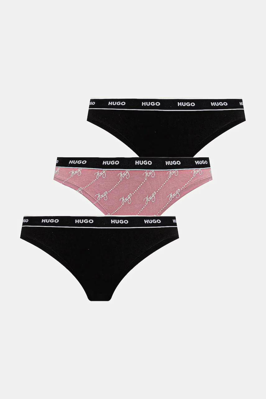 HUGO Памучни прашки (3 чифта) TRIPLET THONG DESIGN