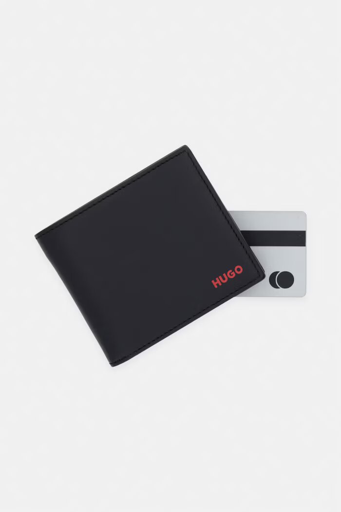 HUGO портфейл мъжки от кожа Tibby_2.0_4cc coin черен 50570440