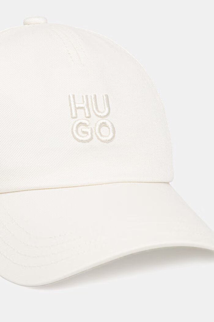 HUGO шапка с козирка дамска от памук Asya бяла 50546581