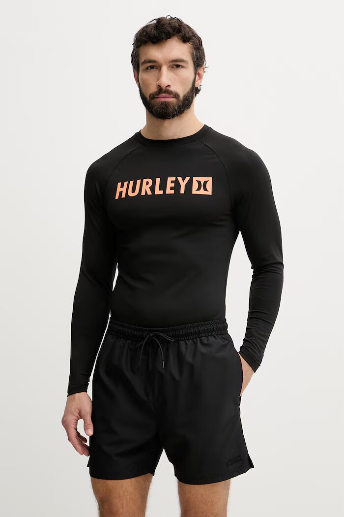 Hurley бански с дълги ръкави мъжки черен MLEU00002