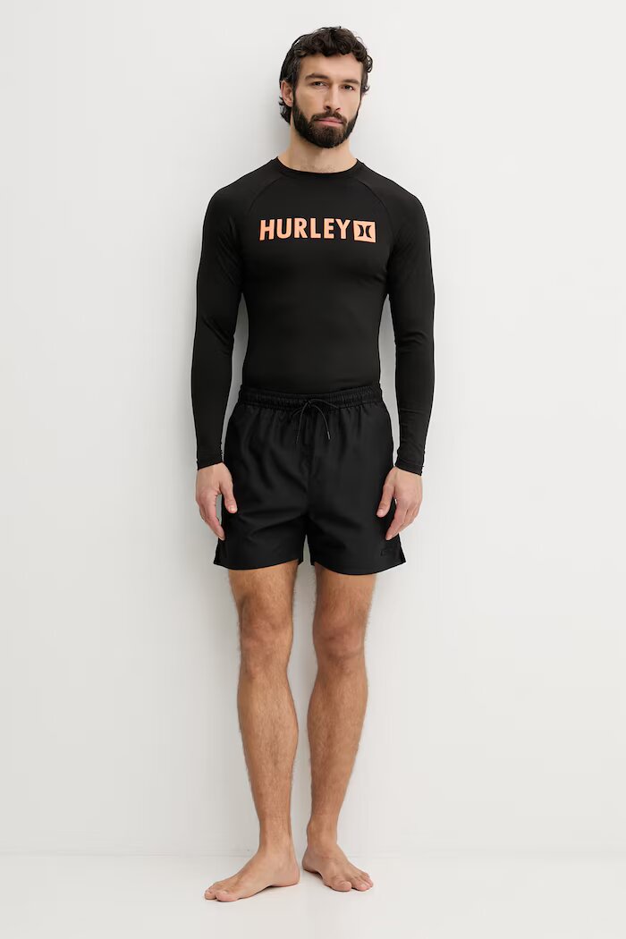 Hurley бански с дълги ръкави мъжки черен MLEU00002