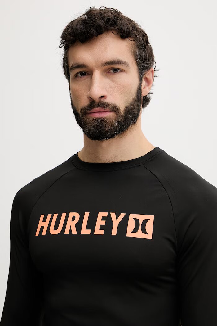 Hurley бански с дълги ръкави мъжки черен MLEU00002