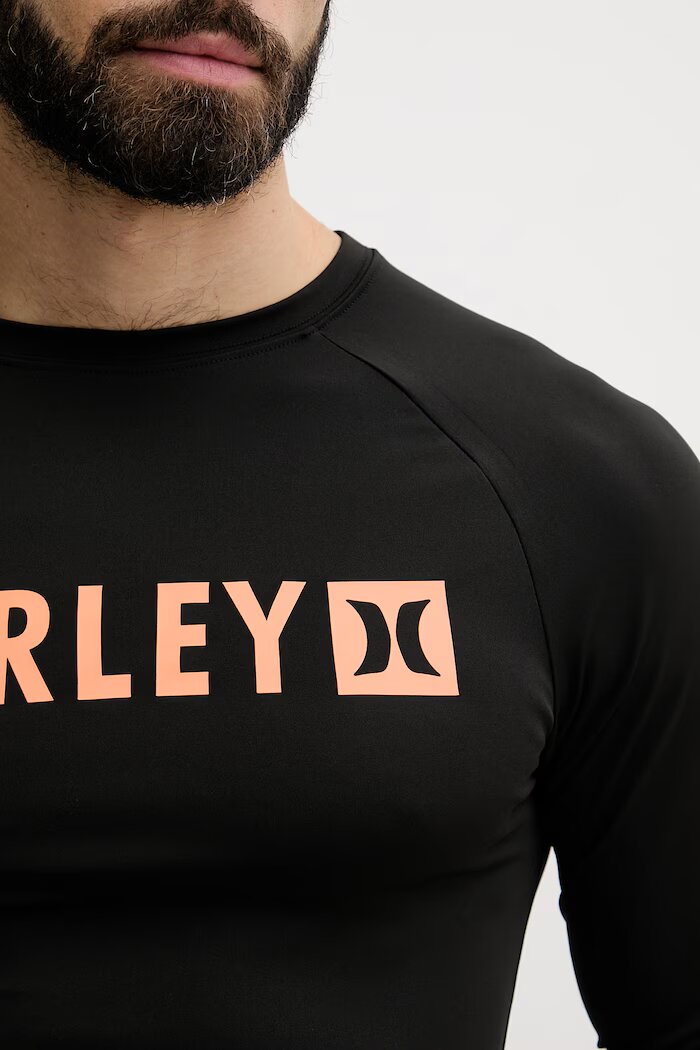 Hurley бански с дълги ръкави мъжки черен MLEU00002