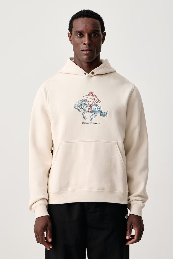 Hurley суичър с качулка мъжки с памук Outlaw Snap бежов HFA26MMFT13319