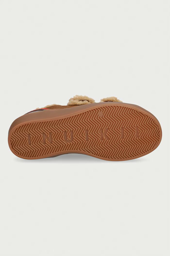 Inuikii Lila Shearling Low Velcro маратонки дамски от велур кафяви 1001.001.0561