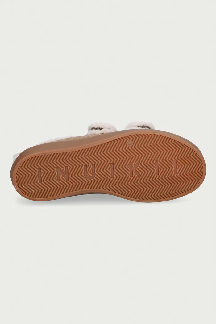 Inuikii Shearling Low Velcro маратонки дамски от велур бежови с платформа 1001.001.0231