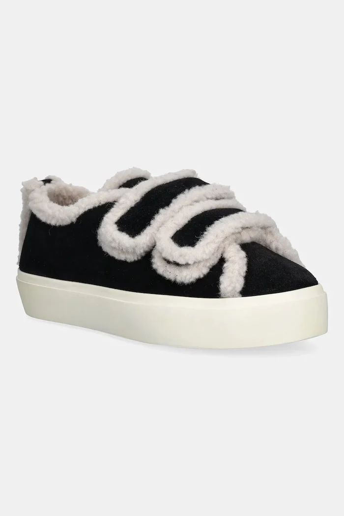 Inuikii Велурени маратонки Shearling Low Velcro в черно 1001.001.0231.000