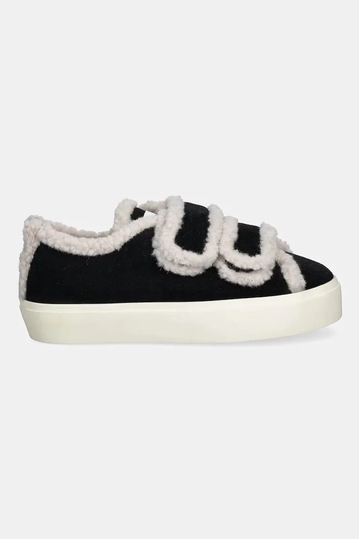 Inuikii Велурени маратонки Shearling Low Velcro в черно 1001.001.0231.000