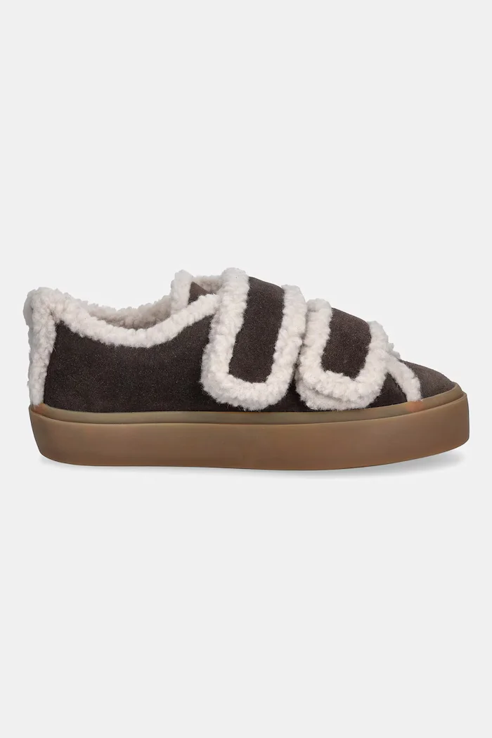 Inuikii Велурени маратонки Shearling Low Velcro в кафяво 1001.001.0231.152