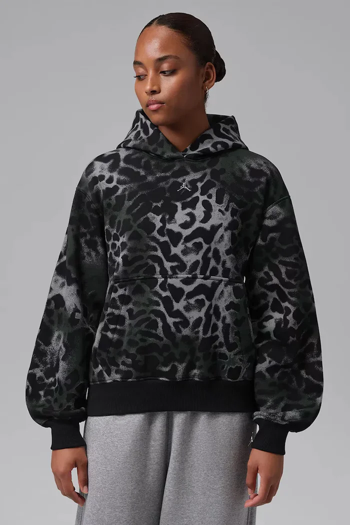 Jordan суичър с качулка дамски с памук Brooklyn Fleece черен IX6900.010