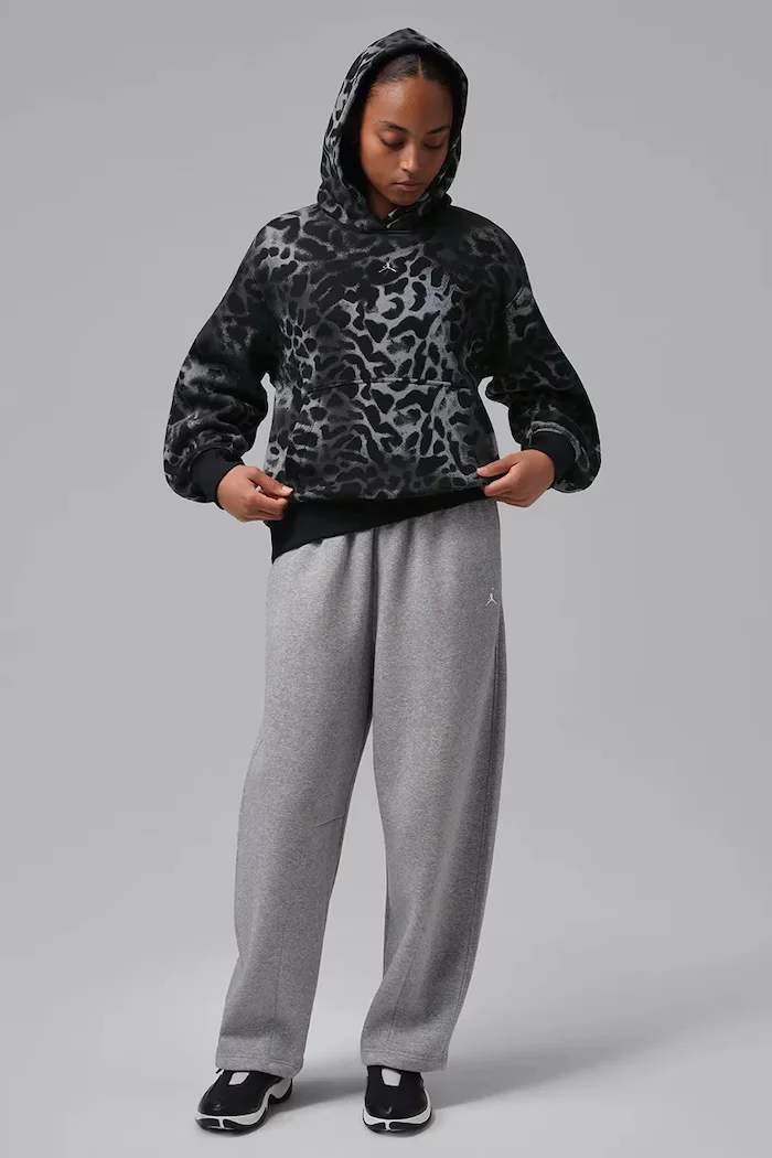 Jordan суичър с качулка дамски с памук Brooklyn Fleece черен IX6900.010
