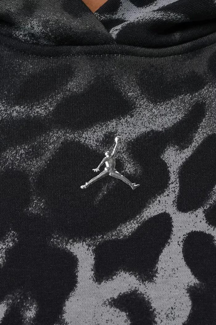 Jordan суичър с качулка дамски с памук Brooklyn Fleece черен IX6900.010