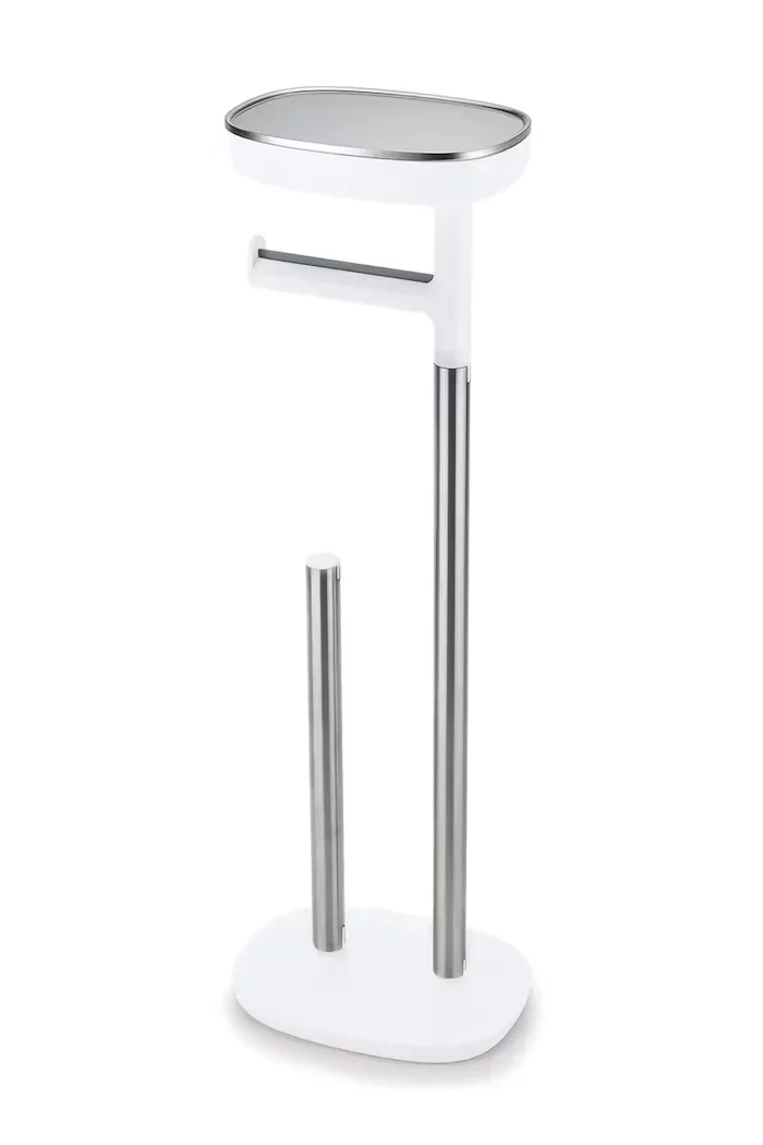 Joseph Joseph Стойка за тоалетна хартия с рафт EasyStore 68 cm в бяло