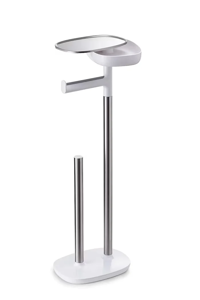 Joseph Joseph Стойка за тоалетна хартия с рафт EasyStore 68 cm в бяло