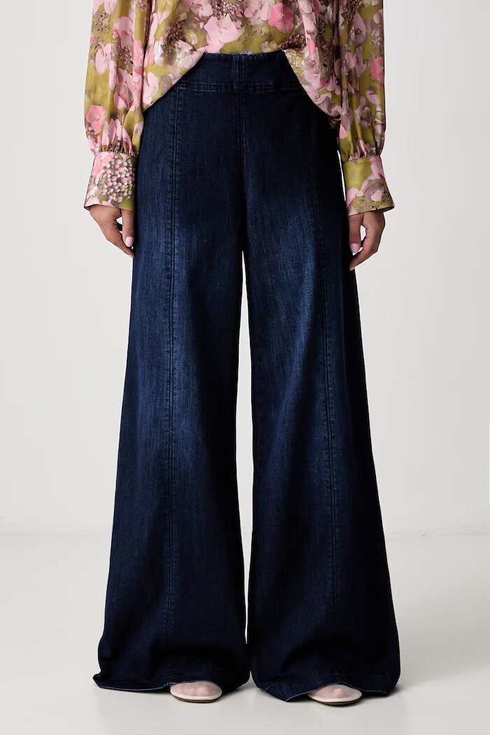 Joseph Ribkoff дънки wide leg дамски тъмносини 263901