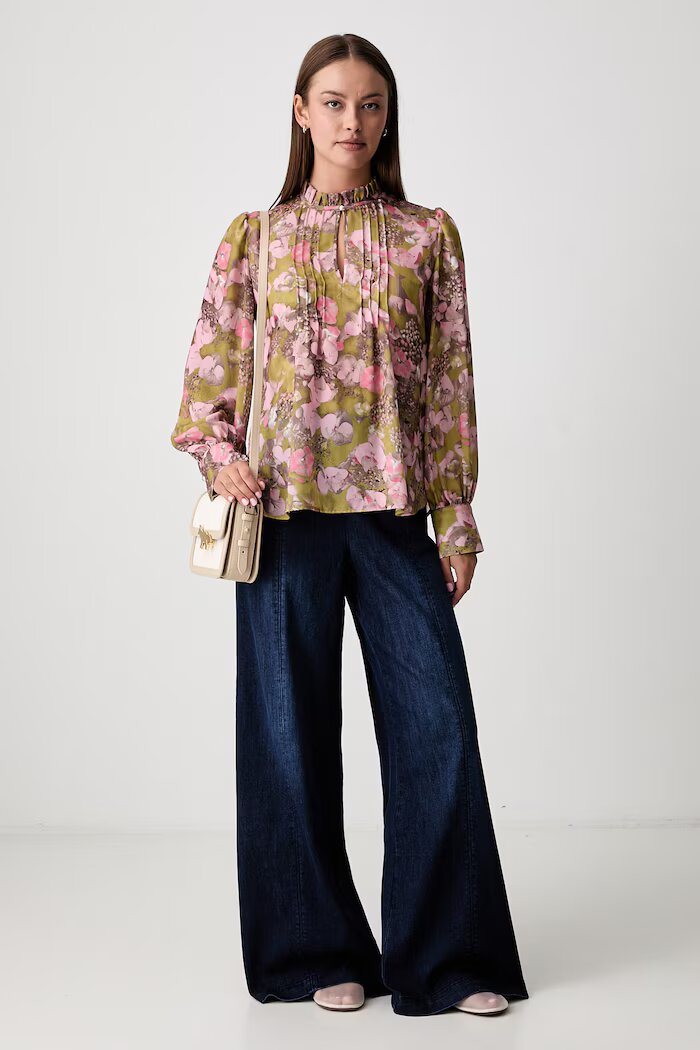 Joseph Ribkoff дънки wide leg дамски тъмносини 263901