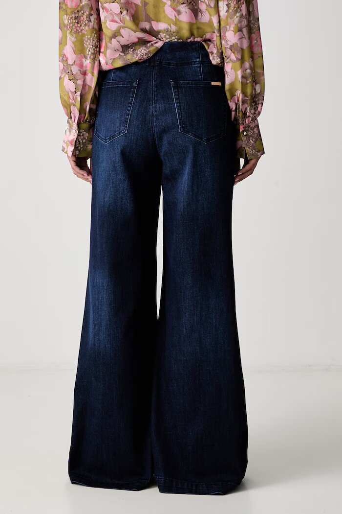 Joseph Ribkoff дънки wide leg дамски тъмносини 263901