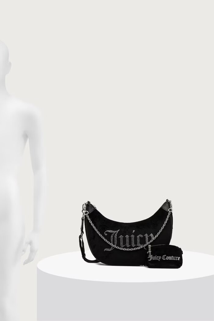 Juicy Couture чанта crossbody дамска от кадифе KIMBERLY черна BIJQL99CGWZC