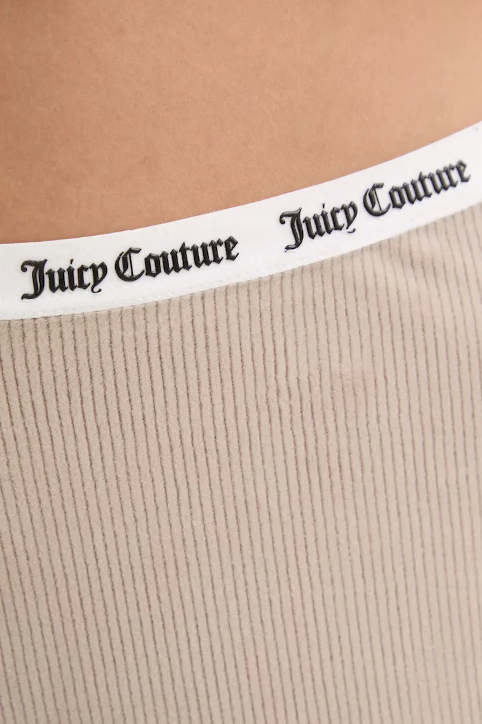 Juicy Couture Долнище на пижама VICKY RIB FLARE PANT дамско в бежово JCLAS125504