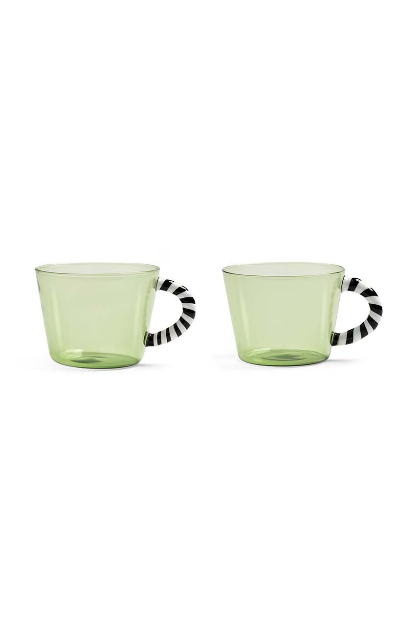 &k amsterdam Комплект чаши Glass Duet Green (2 броя)