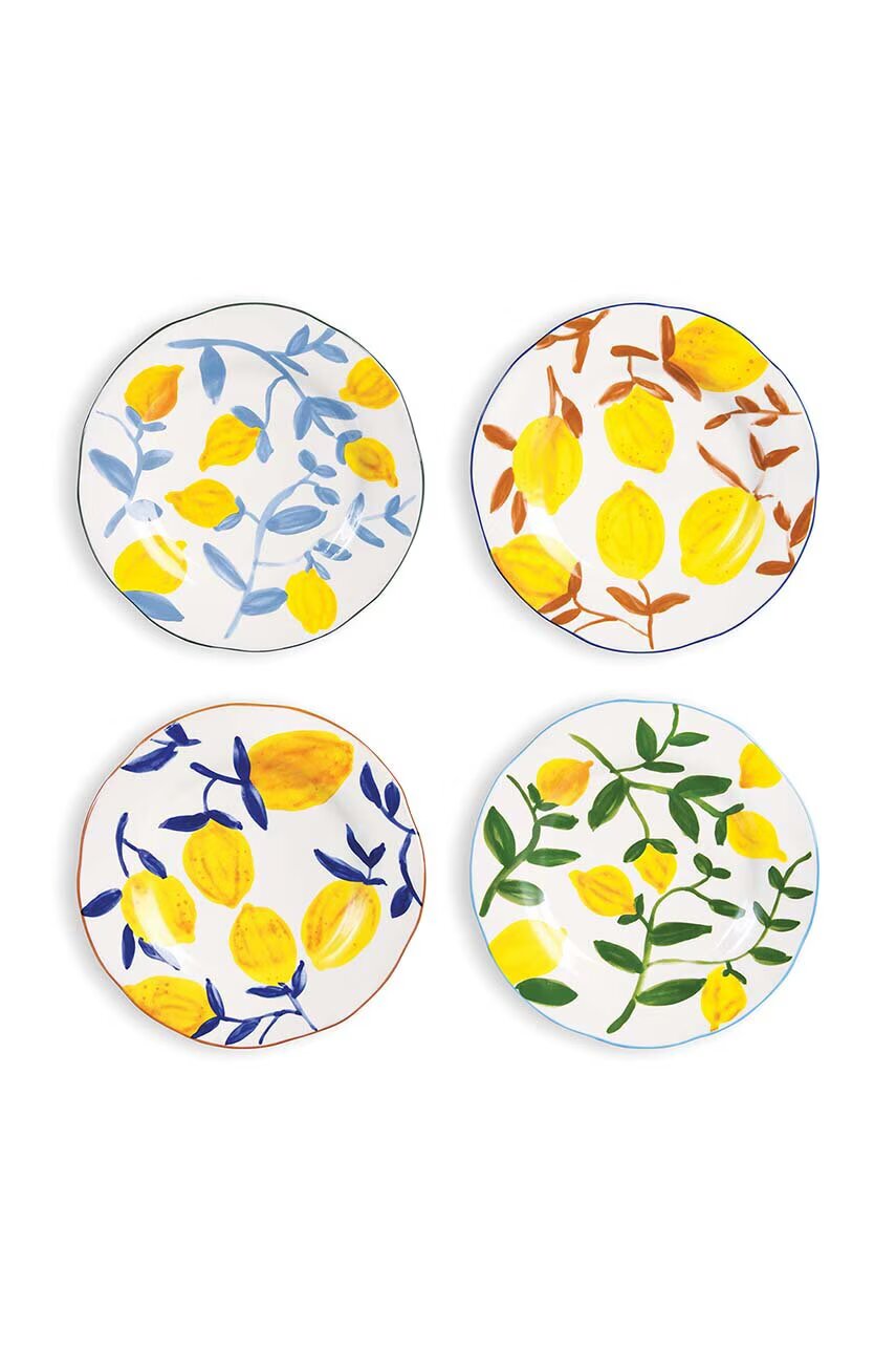 &k amsterdam Комплект чинии Plate Lemon Twig (4 броя)