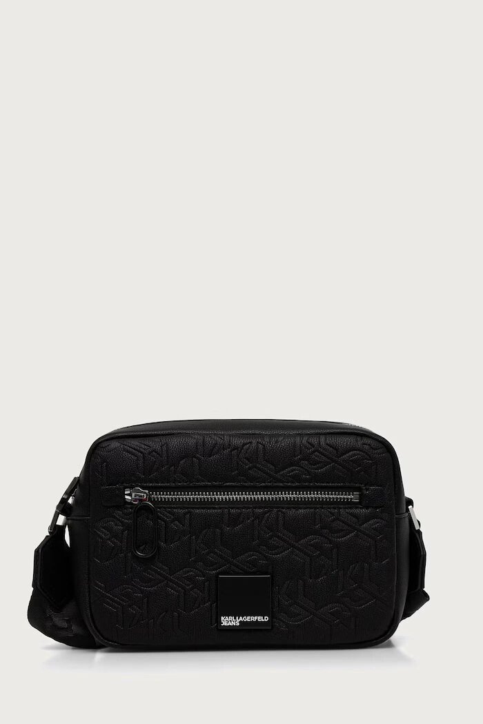 Karl Lagerfeld Jeans чанта през рамо мъжка от имитация на кожа черна B4M30197