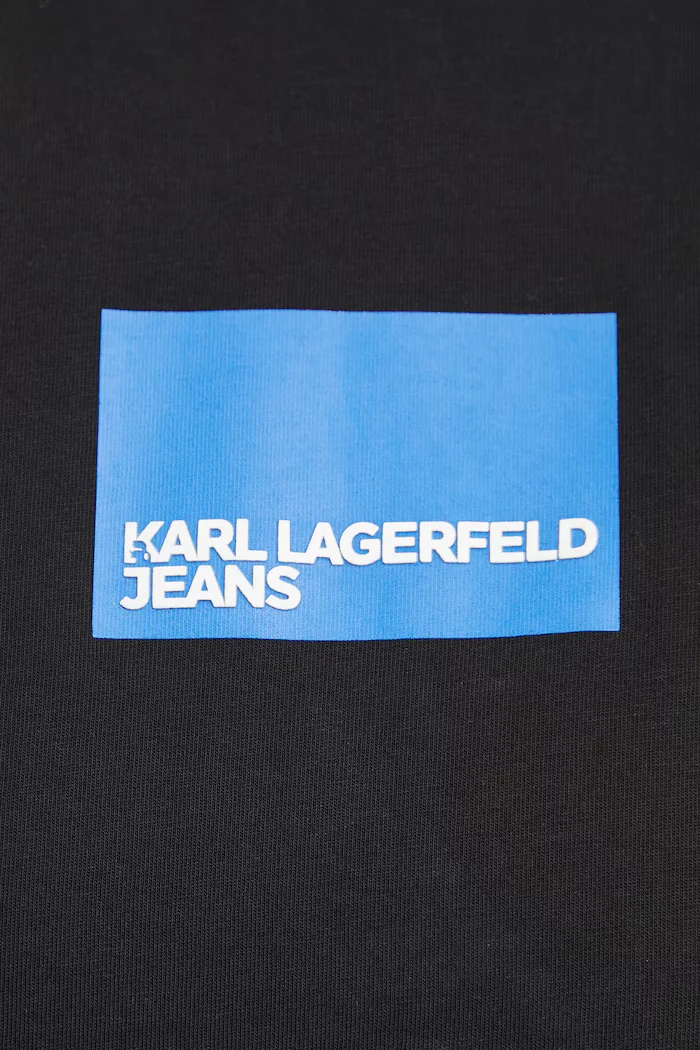 Karl Lagerfeld Jeans Памучна тениска в черно A1W17006