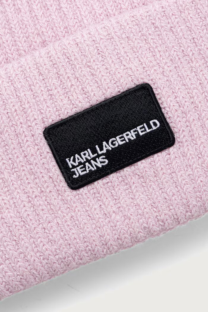 Karl Lagerfeld Jeans шапка бийни с вълна розова A4W33079