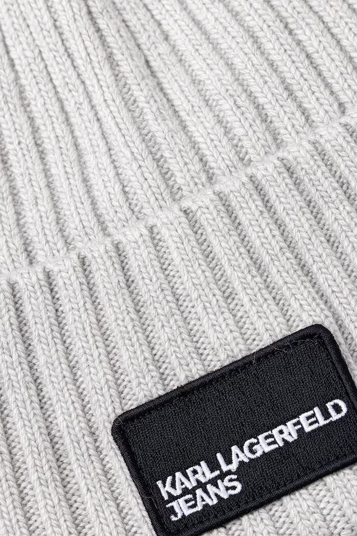 Karl Lagerfeld Jeans шапка с вълна сива A3M33115