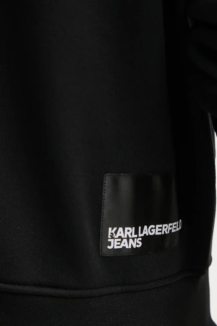 Karl Lagerfeld Jeans суичър мъжки с памук черен A1M20001