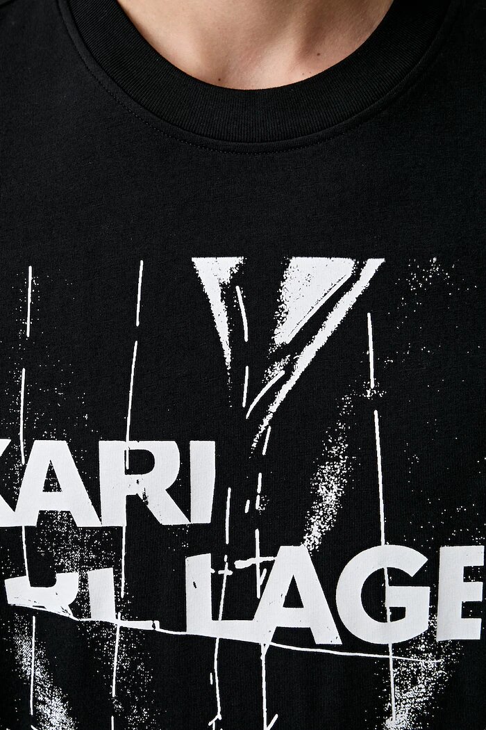 Karl Lagerfeld Jeans тениска мъжка от памук черна B3M17034