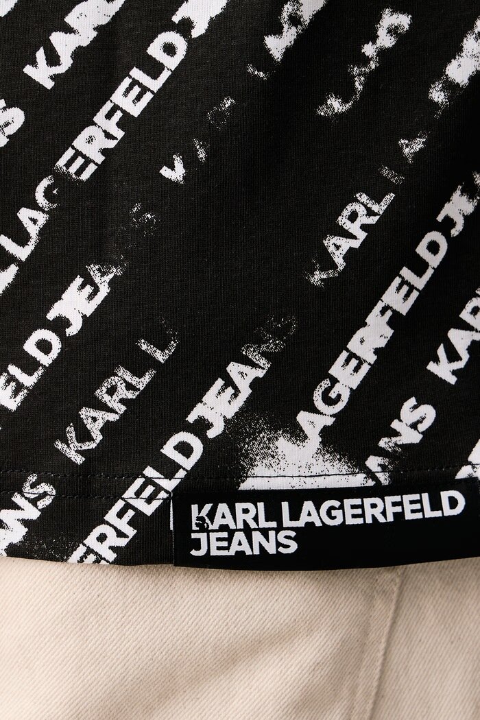 Karl Lagerfeld Jeans тениска мъжка от памук черна B4M17032