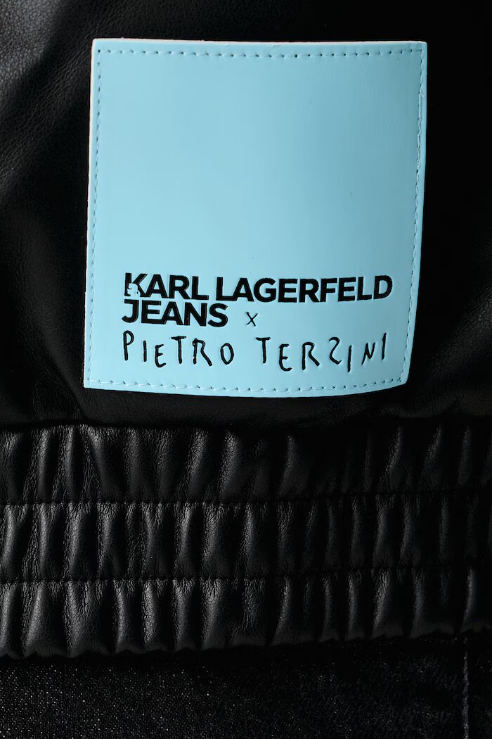 Karl Lagerfeld Jeans яке мъжко от имитация на кожа x Pietro Terzini черно B4M15056