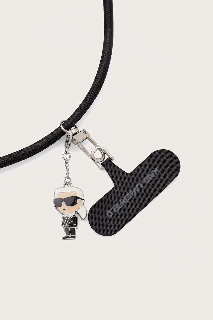 Karl Lagerfeld каишка за телефон черна KLCCUCNMSCKIK