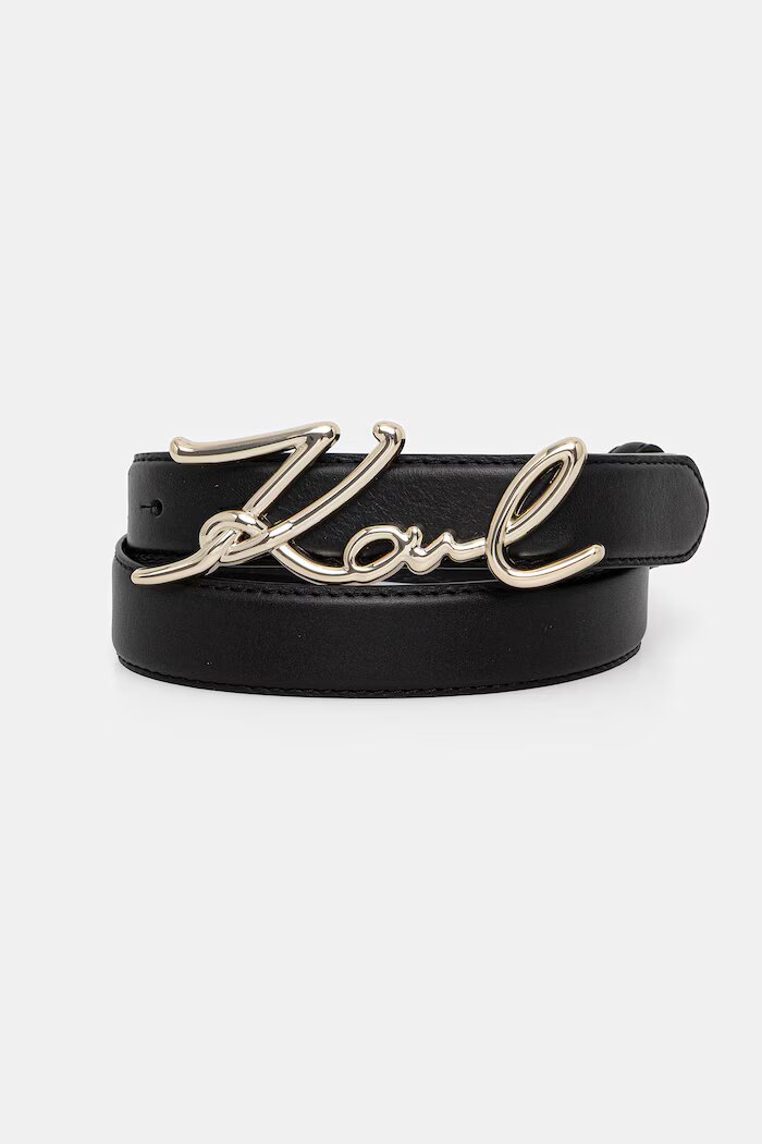 Karl Lagerfeld колан дамски от кожа K/SIGNATURE черен A1W33205
